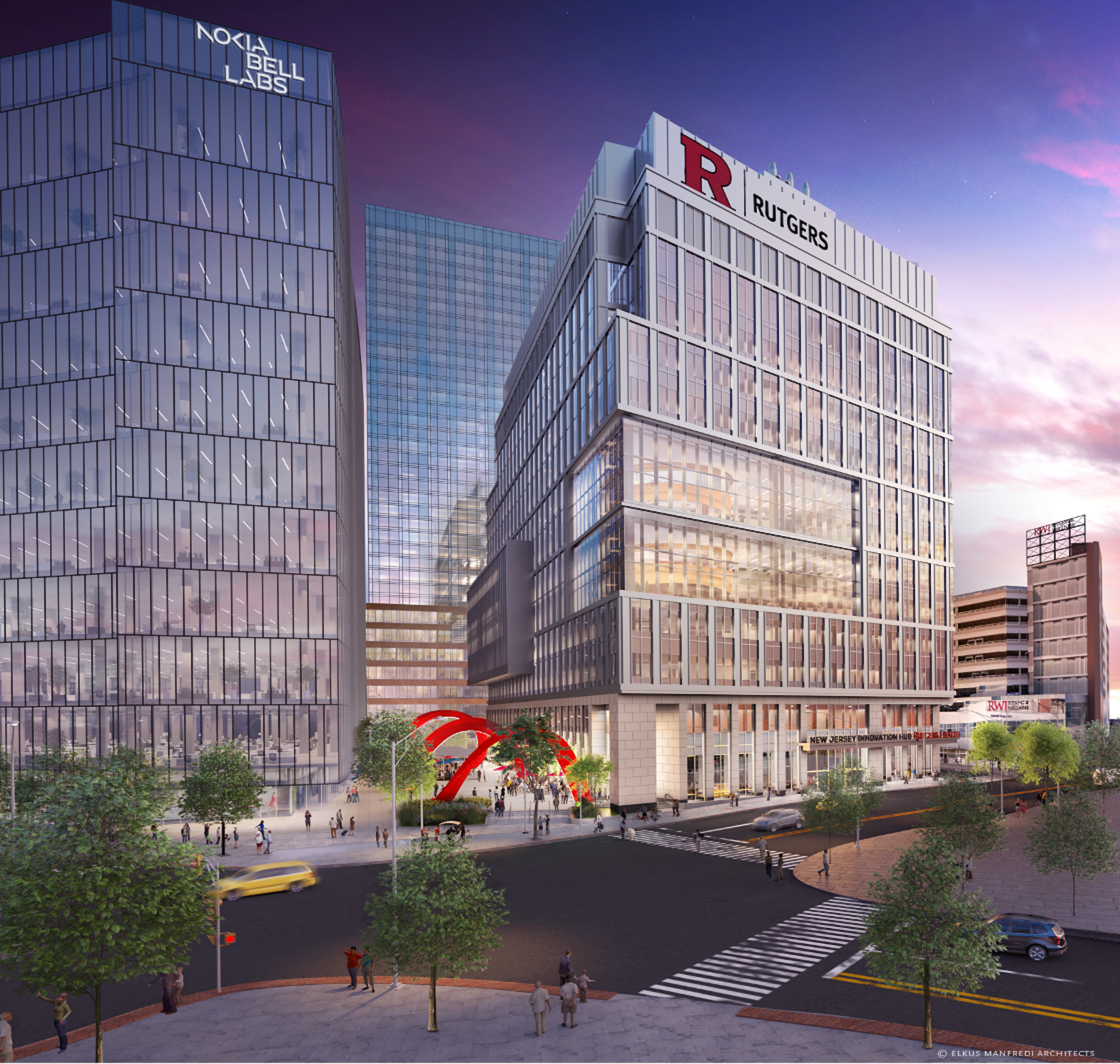 An artist rendering of the HELIX NJ building that will house RWJMS