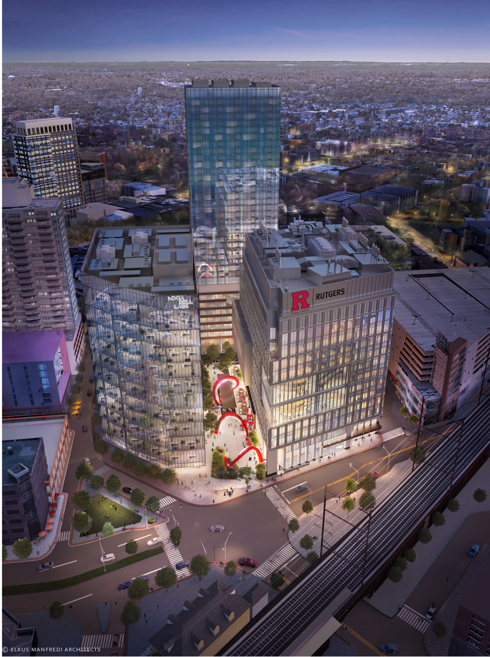 An artist rendering of the HELIX building in New Brunswick that will house RWJMS