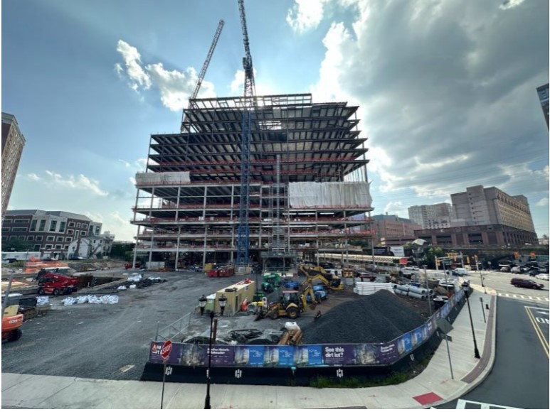 Photo of construction of the new Helix building in New Brunswick
