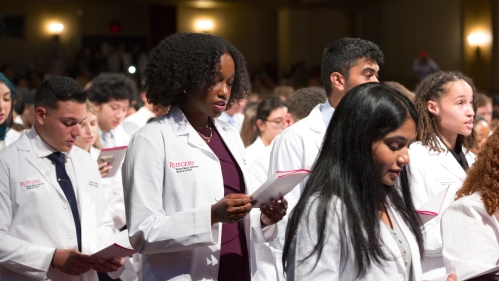 New RWJMS students take their oath during the annual white coat ceremony