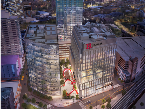 An artist rendering of the HELIX building in New Brunswick that will house RWJMS